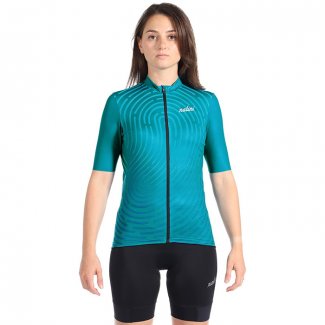 1920 Cycling Jersey Women Nalini Blue Short Sleeve And Bib Short